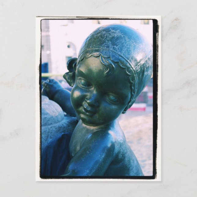 Angelic Statue - Barcelona, Spaniens vykort (Framsida)