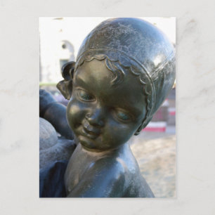 Angelic Statue i Barcelona, Spanien Postcard Vykort