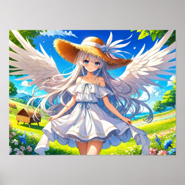 Angelic Summer Serenity Fantasy Elegance Poster (Framsidan)