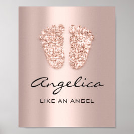 angelica Namn Betydelse Nyfödd bebis Feet Ro Gift Poster