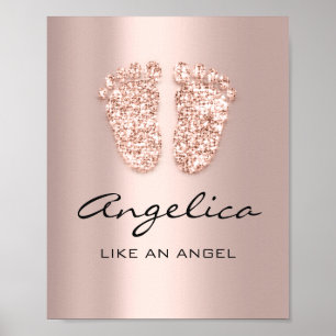 angelica Namn Betydelse Nyfödd bebis Feet Ro Gift Poster