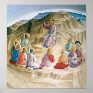 Angelico Sermon på Mount Vintage Art Poster