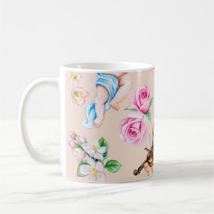 Angelika Blommigtar: Vintage Cupid Mönster Kaffemugg