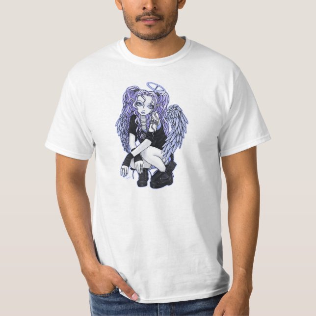 Angelina gotisk violett ängelT-tröja T-shirt (Framsida)
