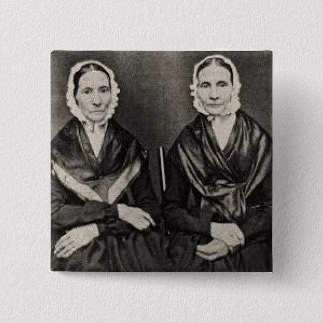 Angelina och Sarah Grimke Sisters ERA Suffrage Knapp (Framsida)