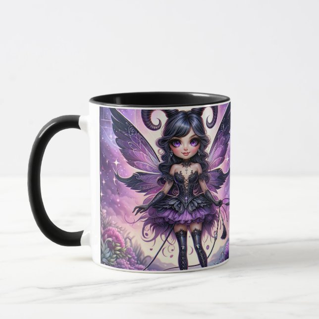 Angelina Purple Gothic Fairy Skorpionhörn Zodiac Mugg (Vänster)