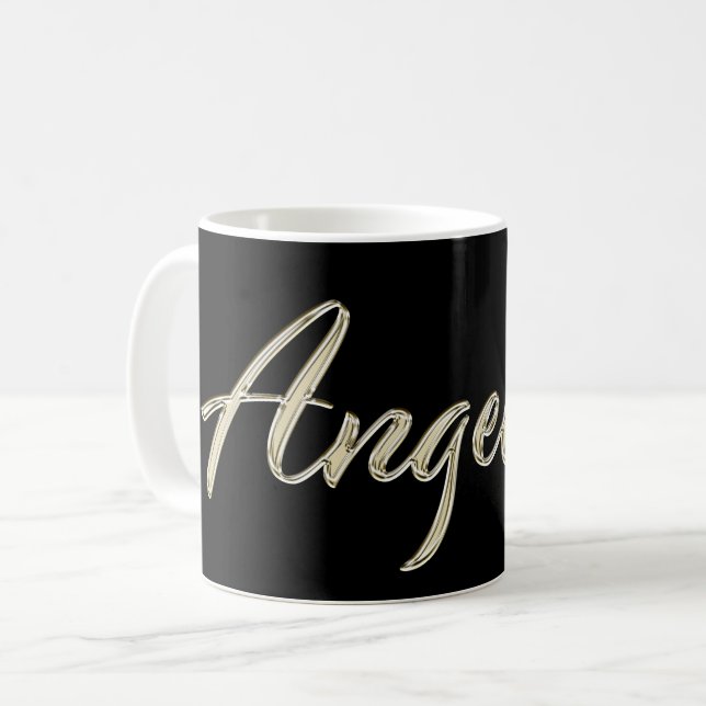 Angelina white gold Handwriting Tasse Kaffeetasse Kaffemugg (Framsida vänster)