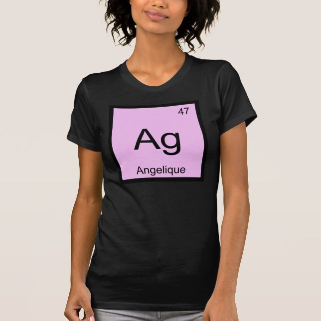 Angelique Namn Kemi Element Periodiska Systemet T Shirt (Framsida)