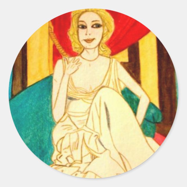 Angelique Runt Klistermärke (Framsida)