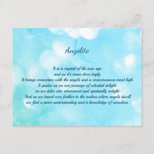 Angelite Crystal Healing Dikt Postcard Vykort
