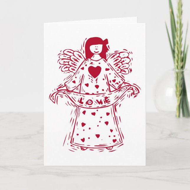 Ängelkärlek är mitt valentinkort helgkort (Framsida)