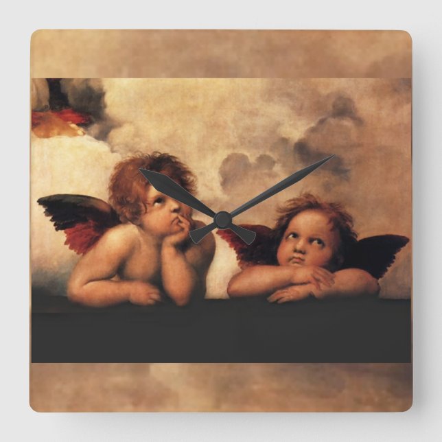 ängelklocka fyrkantig klocka (Framsida)