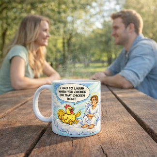 Ängelkyckling i himmelsjoke mugg