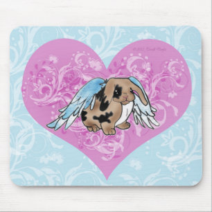 ÄngelLop-kaninen Mousepad w/Heart virvlar runt Musmatta
