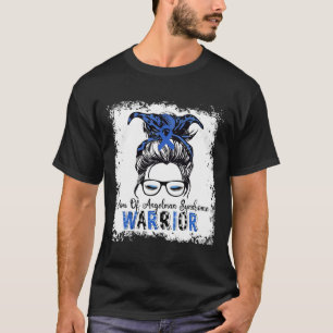 Angelman Syndrome Awareness Mamma Warrior Blue Rib T Shirt