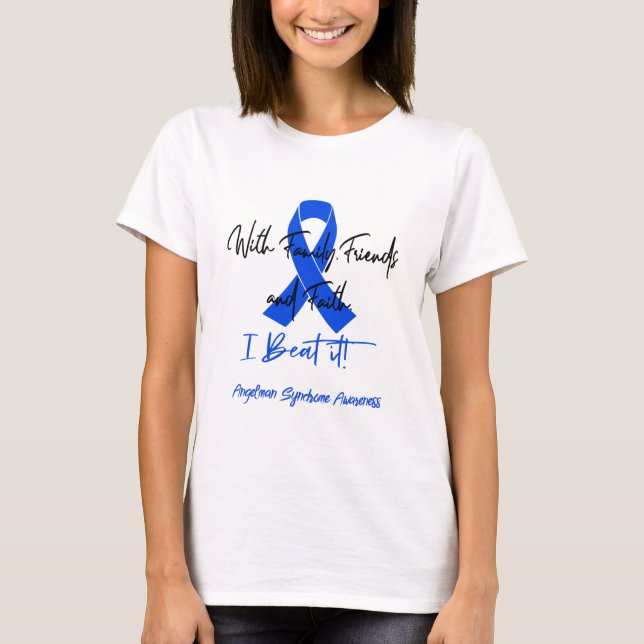 Angelman Syndrome Awareness Ribbon Support Gifts T Shirt (Framsida)