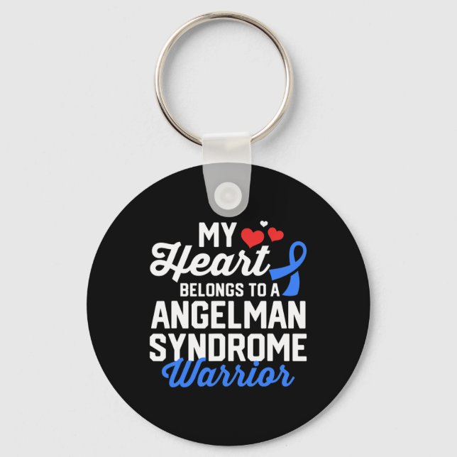 Angelman Syndrome Warrior Survivor Support Awarene Nyckelring (Framsida)