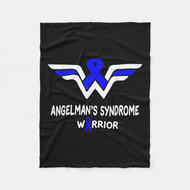 Angelmans Syndrome Awareness Warrior Support Blue Fleecefilt (Framsidan)