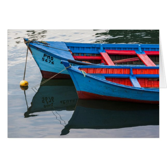 Angelmo hamn, fiskebåtar. hälsningskort (Framsidan Horizontal)