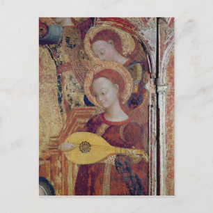 Angelmusiker från målning av Virgin och Child Vykort