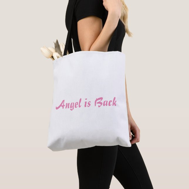 Ängeln är tillbaka Tryckt text Shopping Flickor Pr Tygkasse (Närbild)