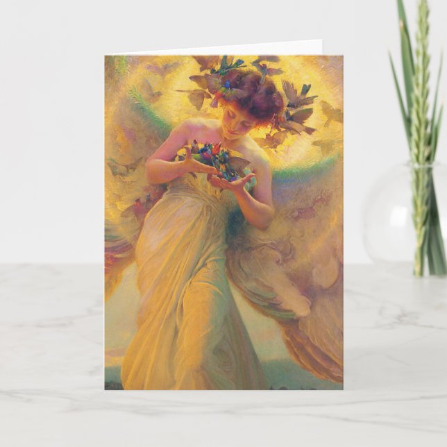 Ängeln av fåglarna Franz Dvorak 1910 Kort (Framsida)