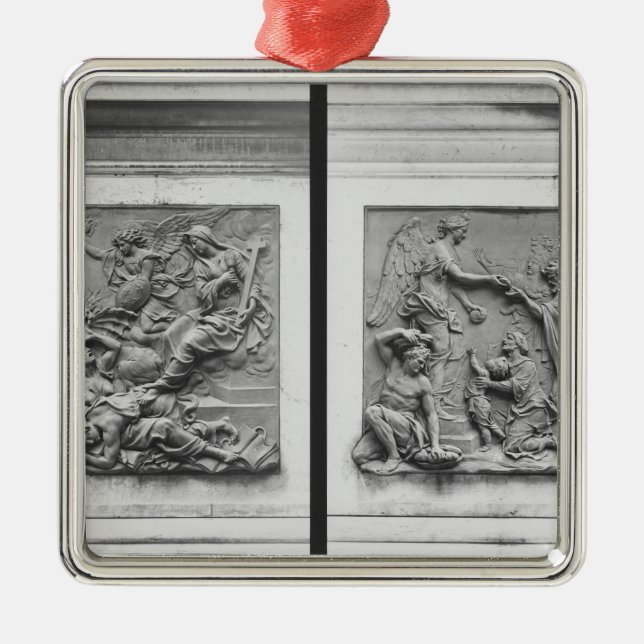 Ängeln av frankriken som driver ut kättarna julgransprydnad metall (Framsidan)