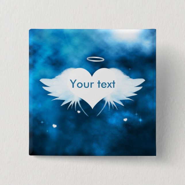 Ängeln av hjärtan kvadrerar 2" knäppas klämmer knapp (Framsida)