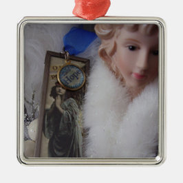 Ängeln av hopp kvadrerar prydnaden julgransprydnad metall