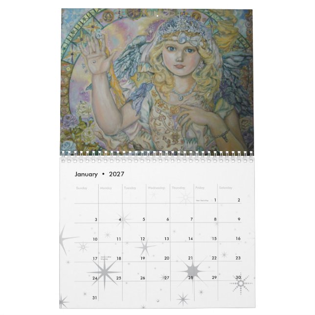 Ängeln av rokvartklockan kalender (Jan 2027)