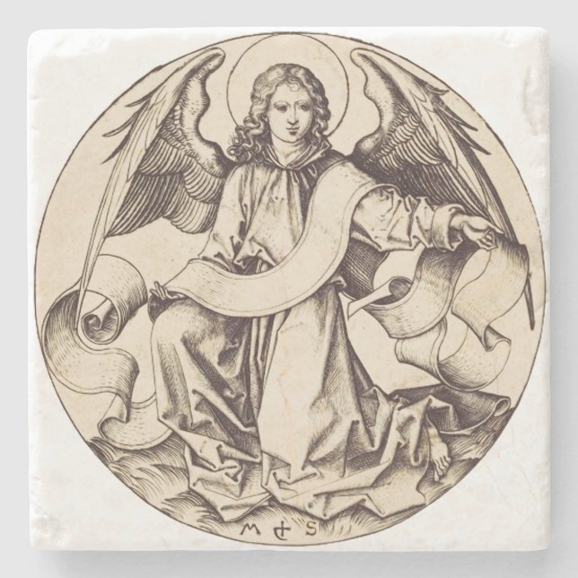 Ängeln av Sankt Matteus - Finsymbolik Stenunderlägg (Framsidan)
