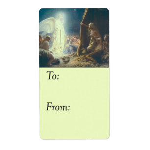 Ängeln besöker märkren för shepherdsvintagegåvan fraktsedel