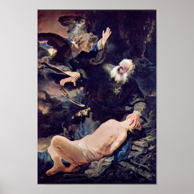 Angeln förhindrar Isaacs offer, Poster (Framsidan)