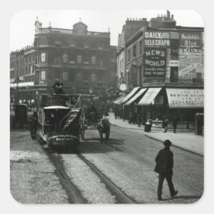 Ängeln, Islington, London, c.1890 Fyrkantigt Klistermärke
