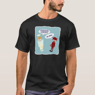 Ängeln och djävulen på mitt knuffar t-shirt