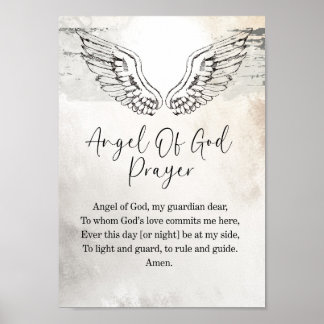 Ängelns bönebords religiösa väggdekor konsttryck poster
