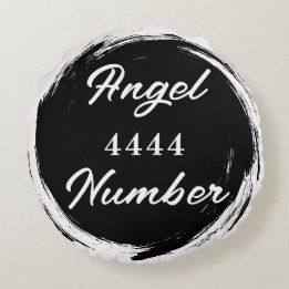Angelnummer "4444" Dubbla Sided Rund Kudde