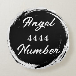 Angelnummer "4444" Dubbla Sided Rund Kudde