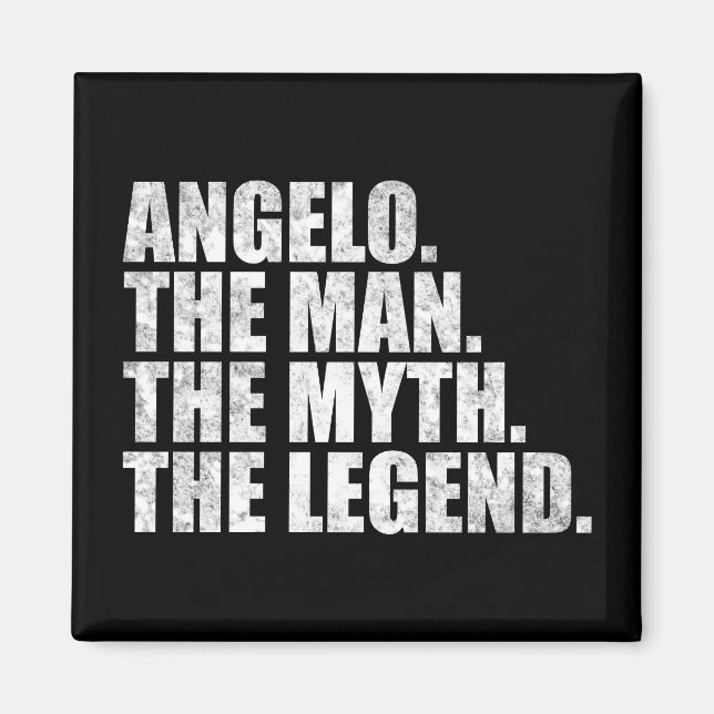 Angelo namn, Angelo Mannen Myten Legenden Magnet (Framsidan)