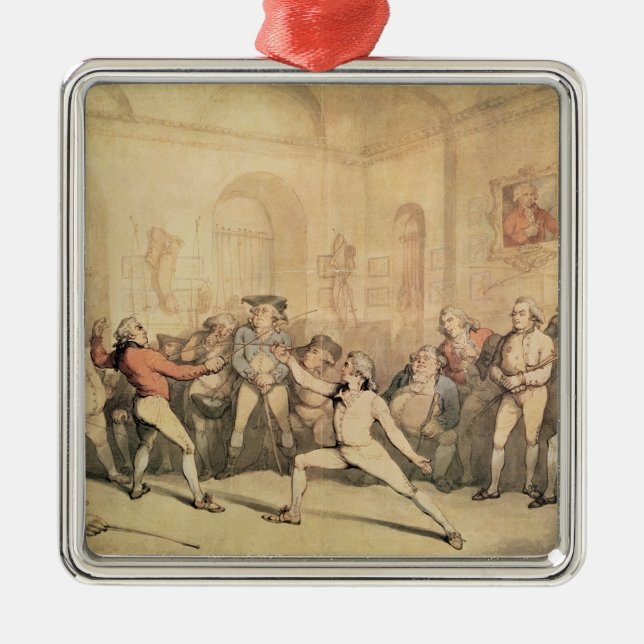 Angelos fäktningrum, pub. 1787 julgransprydnad metall (Framsidan)