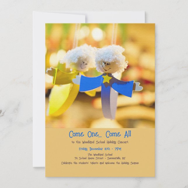 Ängelprydnad Inbjudningar (Framsida)