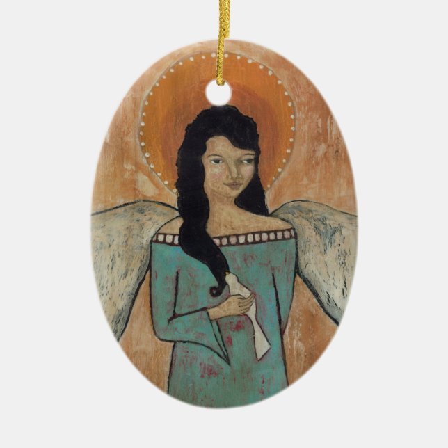 Ängelprydnad Julgransprydnad Keramik (Framsidan)