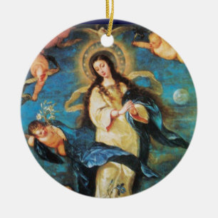 Angels and Immaculate Conception of Virgin Julgransprydnad Keramik