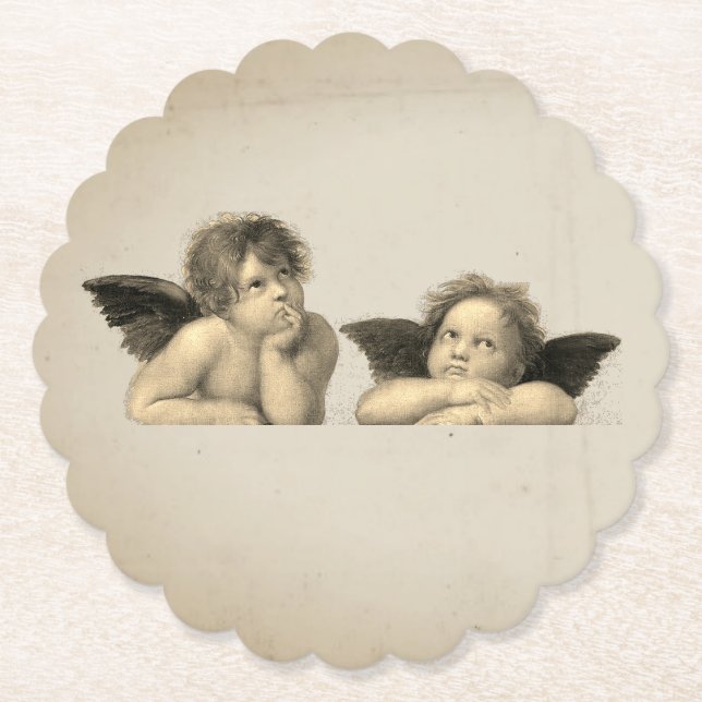 Angels Engel – shabby chic – Raphael – Vintage Underlägg Papper (Framsida)