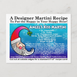 Angels Kiss-vykort för Martini Recipe-julen Vykort