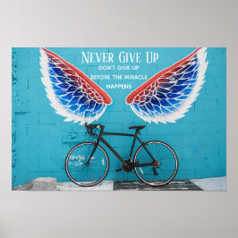 Angels Vingar Blue Red and white Motivation Quote Poster