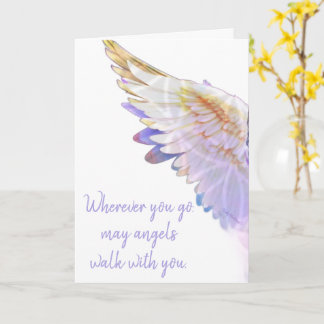 Angels With You Angel Lavender Gold Wing Greeting Kort