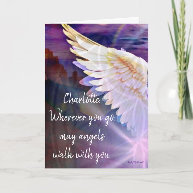 Angels With You Angel Name Folded Blank Greeting Kort (Framsida)