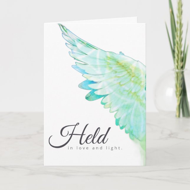 Angels With You Aqua Angel Wing – Held Love Light Kort (Framsida)
