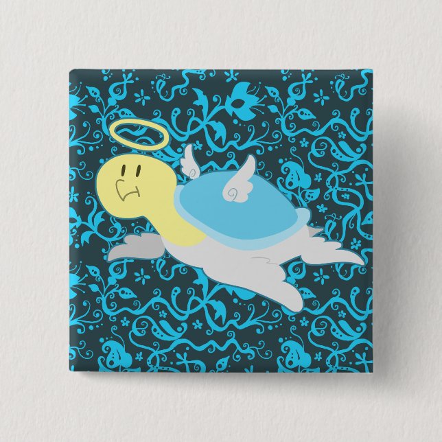 Ängelsköldpaddablommönster Knapp (Framsida)